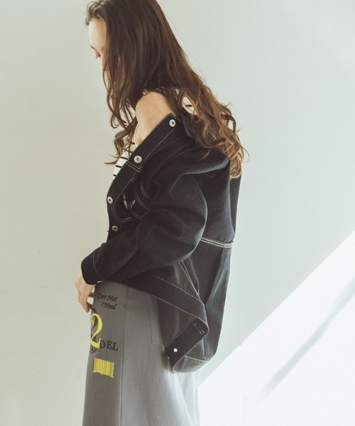 Three Four Time（ｽﾘｰﾌｫｰﾀｲﾑ）の「シアードッキングデニムブルゾン（ブルゾン・レディース・ブルー・FREE）」の4枚目の写真