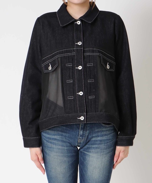 Three Four Time（ｽﾘｰﾌｫｰﾀｲﾑ）の「シアードッキングデニムブルゾン（ブルゾン・レディース・ブルー・FREE）」の9枚目の写真