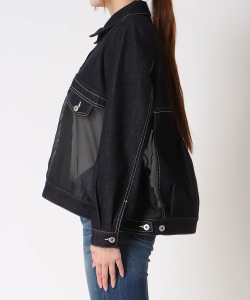 Three Four Time（ｽﾘｰﾌｫｰﾀｲﾑ）の「シアードッキングデニムブルゾン（ブルゾン・レディース・ブルー・FREE）」の10枚目の写真