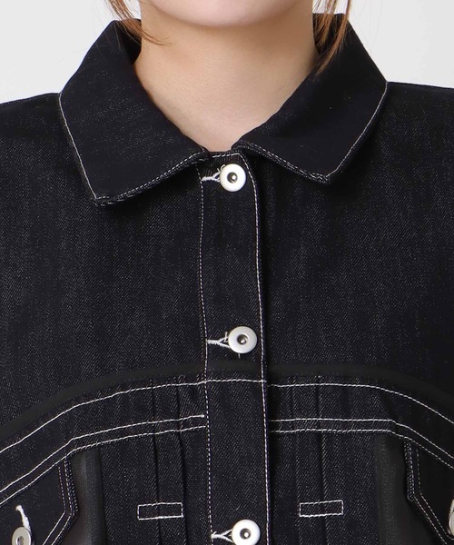 Three Four Time（ｽﾘｰﾌｫｰﾀｲﾑ）の「シアードッキングデニムブルゾン（ブルゾン・レディース・ブルー・FREE）」の12枚目の写真