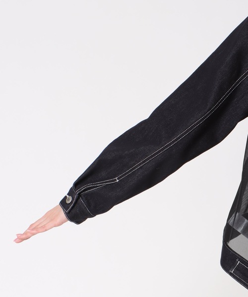 Three Four Time（ｽﾘｰﾌｫｰﾀｲﾑ）の「シアードッキングデニムブルゾン（ブルゾン・レディース・ブルー・FREE）」の13枚目の写真