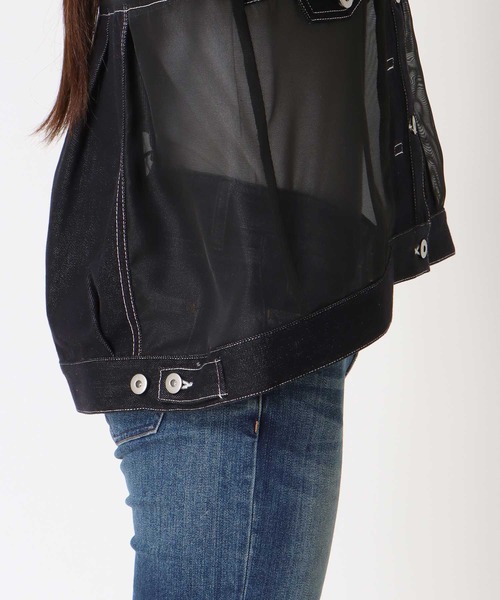 Three Four Time（ｽﾘｰﾌｫｰﾀｲﾑ）の「シアードッキングデニムブルゾン（ブルゾン・レディース・ブルー・FREE）」の14枚目の写真