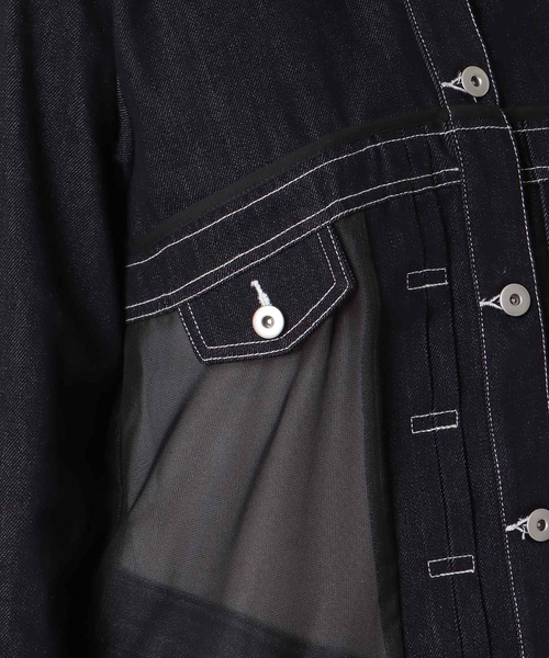 Three Four Time（ｽﾘｰﾌｫｰﾀｲﾑ）の「シアードッキングデニムブルゾン（ブルゾン・レディース・ブルー・FREE）」の15枚目の写真