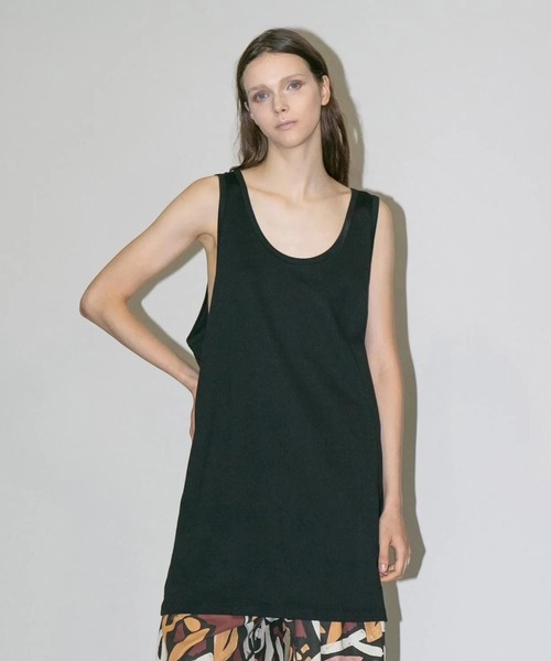 my beautiful landlet(マイビューティフルランドレット)の「【my beautiful landlet】 USA COTTON BIG TANK TOP(タンクトップ・メンズ・オフホワイト/グレー/ブラック/チャコールグレー・FREE)」の3枚目の写真