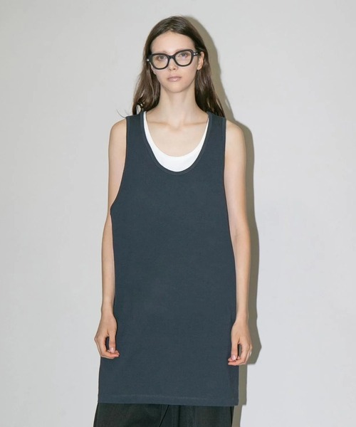 my beautiful landlet(マイビューティフルランドレット)の「【my beautiful landlet】 USA COTTON BIG TANK TOP(タンクトップ・メンズ・オフホワイト/グレー/ブラック/チャコールグレー・FREE)」の10枚目の写真