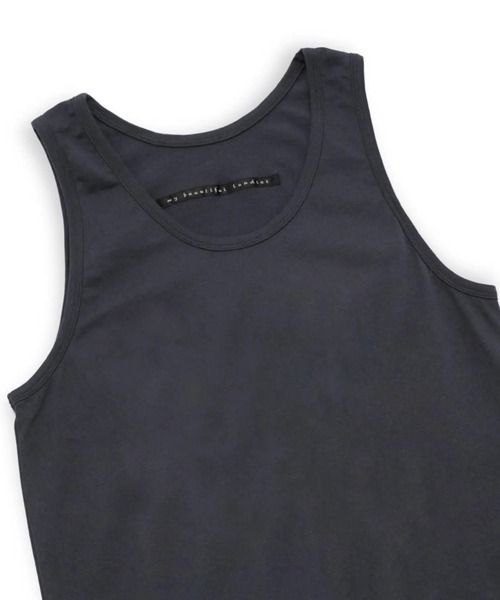 my beautiful landlet(マイビューティフルランドレット)の「【my beautiful landlet】 USA COTTON BIG TANK TOP(タンクトップ・メンズ・オフホワイト/グレー/ブラック/チャコールグレー・FREE)」の22枚目の写真