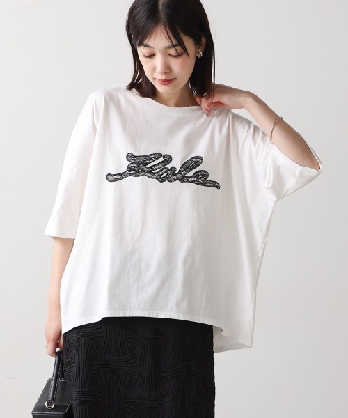 Bou Jeloud(ブージュルード)の「レースロゴTee(Tシャツ/カットソー・レディース・オフホワイト・FREE)」の4枚目の写真