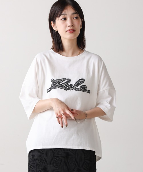 Bou Jeloud(ブージュルード)の「レースロゴTee(Tシャツ/カットソー・レディース・オフホワイト・FREE)」の9枚目の写真