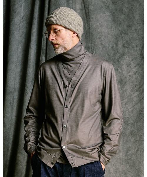 wjk（ダヴルジェイケイ）の「ex.comfy wool middle cardigan（カーディガン/ボレロ・メンズ・ブラック/グレー・SMALL/MEDIUM/LARGE/X-LARGE）」の2枚目の写真