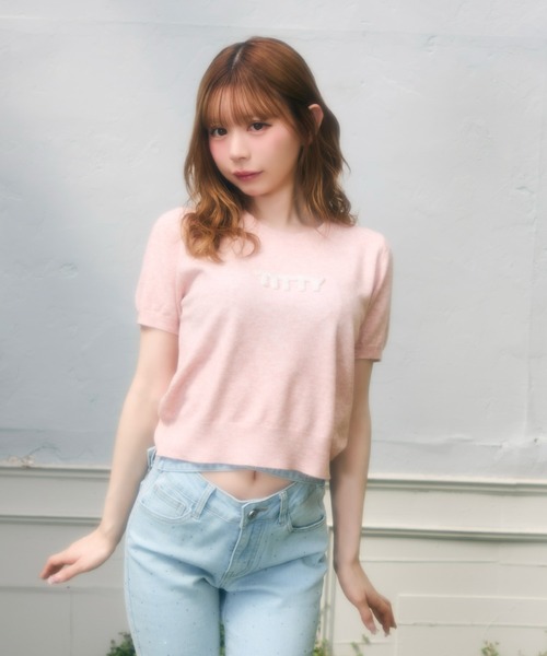 Front log knit поло с коротким рукавом