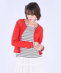 To b. by agnes b. | シアー リブ 長袖 ニット カーディガン(カーディガン/ボレロ)