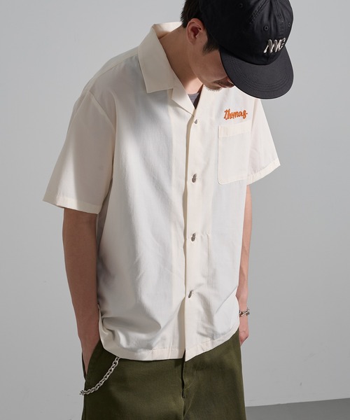 HOUSTON(ヒューストン)の「【HOUSTON】BROAD BOWLING SHIRT(DRAGON BOWL) 41319(シャツ/ブラウス・メンズ・ブラック/オフホワイト・L/M)」の1枚目の写真