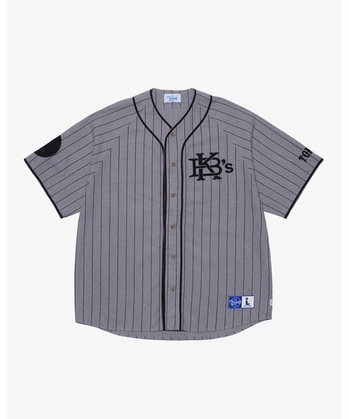 KEBOZ（ケボズ）の「EFG STRIPE BASEBALL JERSEY（シャツ/ブラウス・メンズ・ホワイト/グレー・XL/L/2XL/M/S）」の2枚目の写真