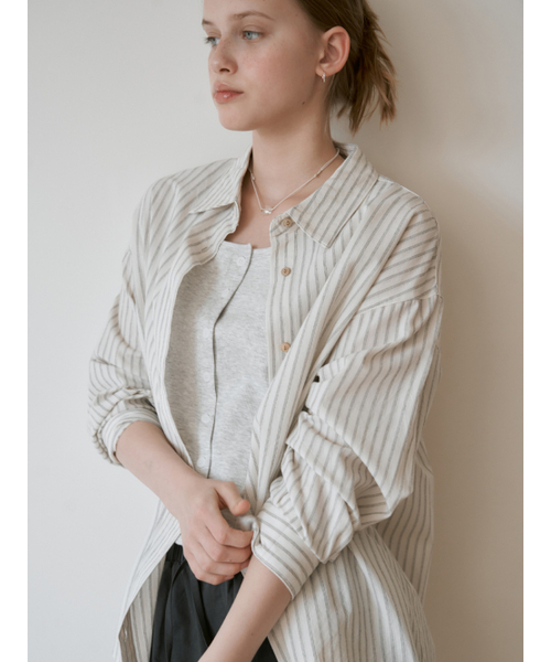 THEMITTEN（ザ・ミトン）の「[2nd] Clay overfit shirt (black stripe)（シャツ/ブラウス・レディース・その他・FREE）」の5枚目の写真