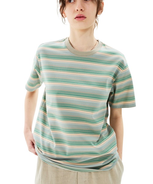 SUNLOVE(サンラブ)の「Striped Allday Tee(Tシャツ/カットソー・メンズ・グリーン/レッド/グレー・S/M/L/XL)」の2枚目の写真