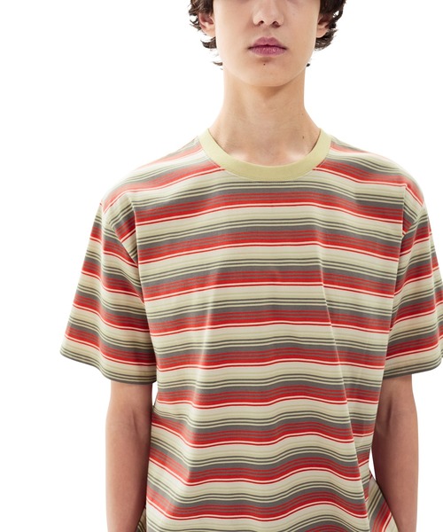 SUNLOVE(サンラブ)の「Striped Allday Tee(Tシャツ/カットソー・メンズ・グリーン/レッド/グレー・S/M/L/XL)」の1枚目の写真