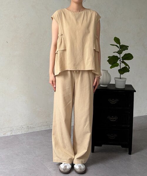Chez toi(シェトワ)の「【セットアップ】バックフリルブラウス×パンツ(ワンピース・レディース・チャコールグレー/ピンク系その他/ベージュ・FREE)」の16枚目の写真