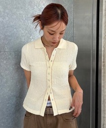 Ray BEAMS（レイビームス）の「ポロ カラー リング ドット シャツ（Tシャツ/カットソー）」