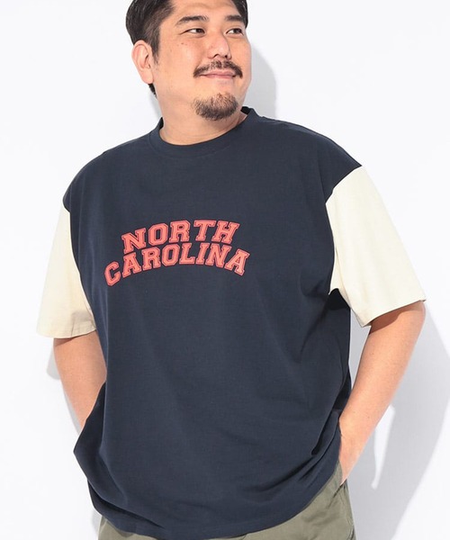 B&T CLUB(ビーティークラブ)の「Tシャツ 半袖 メンズ 大きいサイズ 綿麻 プリント リネンミックス クルーネック B&T CLUB (ビーアンドティークラブ)(Tシャツ/カットソー・メンズ・アイボリー/ワイン/グリーン/ホワイト/ダークグレー/オレンジ/ベージュ/ネイビー・X1(3L~4L)/X2(4L~5L)/X3(6L~7L)/X4(8L~9L))」の6枚目の写真