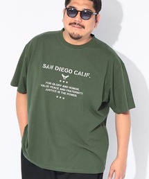 Tシャツ 半袖 メンズ 大きいサイズ 綿麻 プリント リネンミックス クルーネック B&T CLUB (ビーアンドティークラブ)