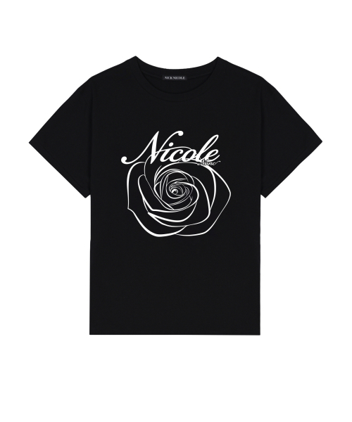 NICK&NICOLE（ニックアンドニコール）の「NICOLE ROSE SLEEVE TOP_BLACK WHITE（Tシャツ/カットソー・レディース・その他・MEDIUM/LARGE）」の4枚目の写真