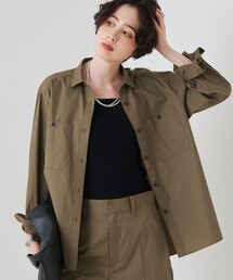 【セットアップ対応】コットン胸ポケット付きシャツ