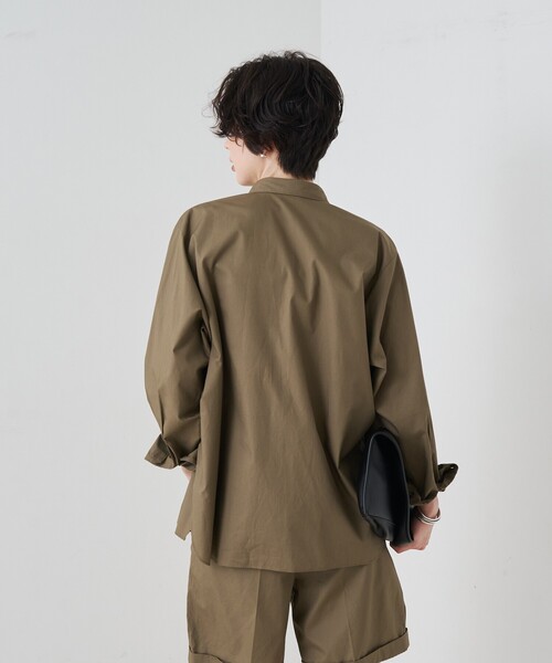 Rouge vif(ルージュヴィフ)の「【セットアップ対応】コットン胸ポケット付きシャツ(シャツ/ブラウス・レディース・ブラウン/ラベンダー・フリー)」の5枚目の写真