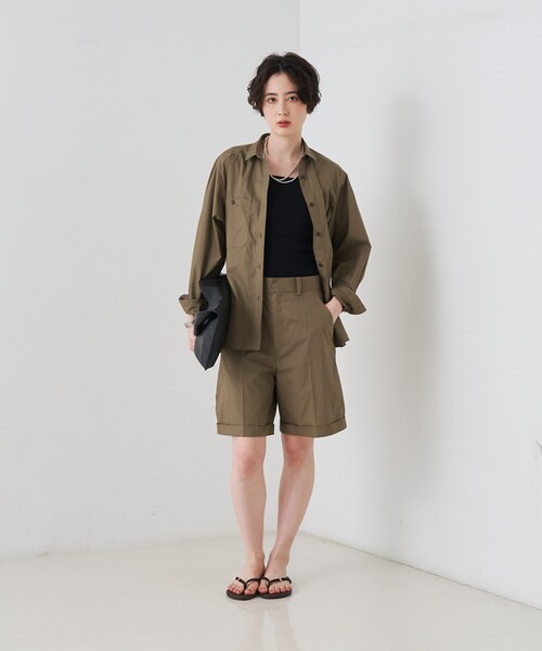 Rouge vif(ルージュヴィフ)の「【セットアップ対応】コットン胸ポケット付きシャツ(シャツ/ブラウス・レディース・ブラウン/ラベンダー・フリー)」の10枚目の写真