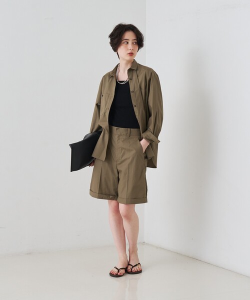 Rouge vif(ルージュヴィフ)の「【セットアップ対応】コットン胸ポケット付きシャツ(シャツ/ブラウス・レディース・ブラウン/ラベンダー・フリー)」の11枚目の写真