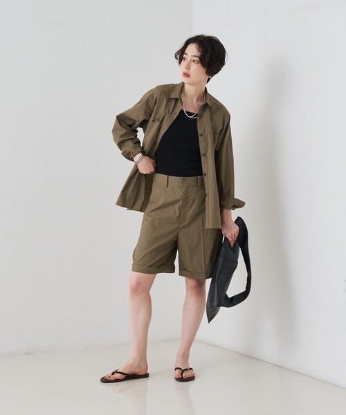 Rouge vif(ルージュヴィフ)の「【セットアップ対応】コットン胸ポケット付きシャツ(シャツ/ブラウス・レディース・ブラウン/ラベンダー・フリー)」の13枚目の写真