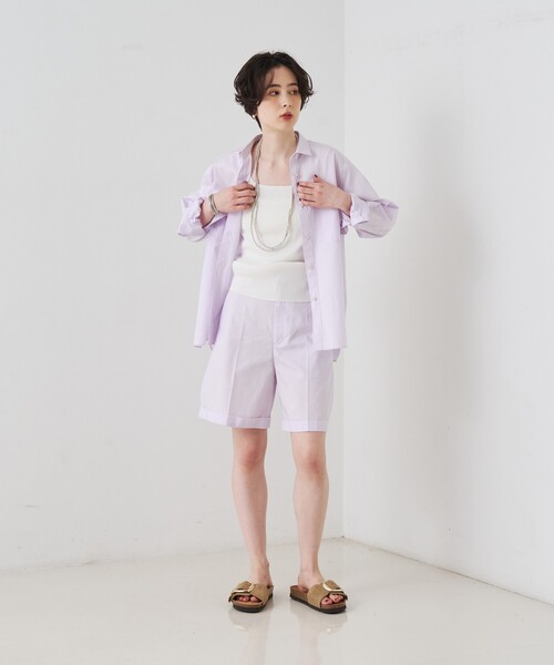 Rouge vif(ルージュヴィフ)の「【セットアップ対応】コットン胸ポケット付きシャツ(シャツ/ブラウス・レディース・ブラウン/ラベンダー・フリー)」の16枚目の写真