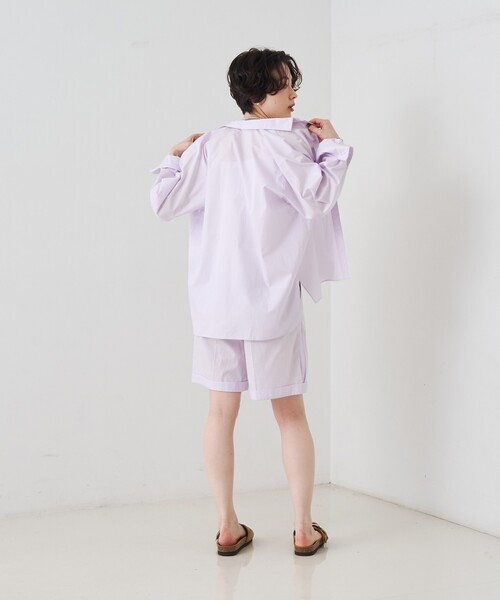 Rouge vif(ルージュヴィフ)の「【セットアップ対応】コットン胸ポケット付きシャツ(シャツ/ブラウス・レディース・ブラウン/ラベンダー・フリー)」の19枚目の写真