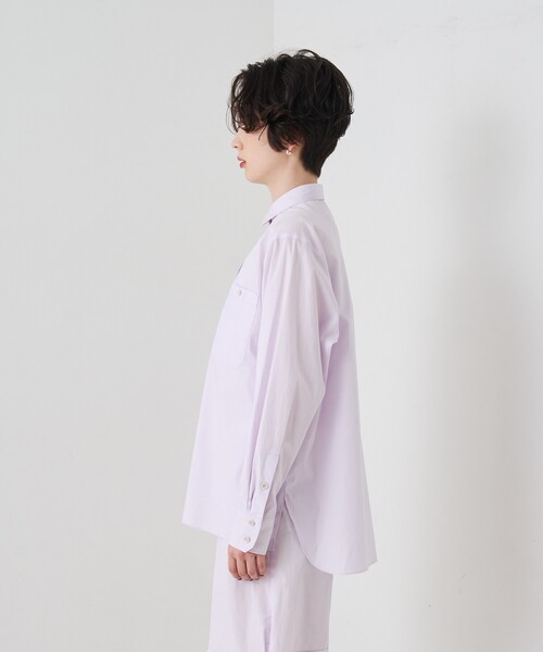 Rouge vif(ルージュヴィフ)の「【セットアップ対応】コットン胸ポケット付きシャツ(シャツ/ブラウス・レディース・ブラウン/ラベンダー・フリー)」の21枚目の写真