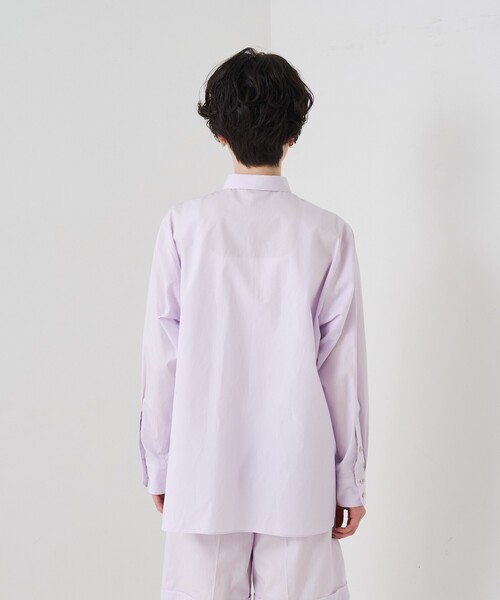 Rouge vif(ルージュヴィフ)の「【セットアップ対応】コットン胸ポケット付きシャツ(シャツ/ブラウス・レディース・ブラウン/ラベンダー・フリー)」の22枚目の写真