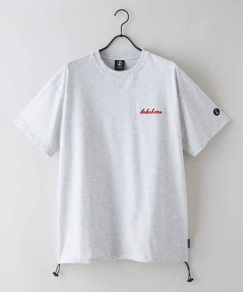brknhome(ブロークンホーム)の「【BRKNHOME/ブロークンホーム】×【ZERO STAIN/ゼロステイン】【裾・袖ドローコードで変化】コラボTシャツ 汗染み防止 チェーン刺繍 オーバーサイズ(Tシャツ/カットソー・メンズ・スミクロ/ホワイト/オフホワイト・LARGE/MEDIUM)」の4枚目の写真