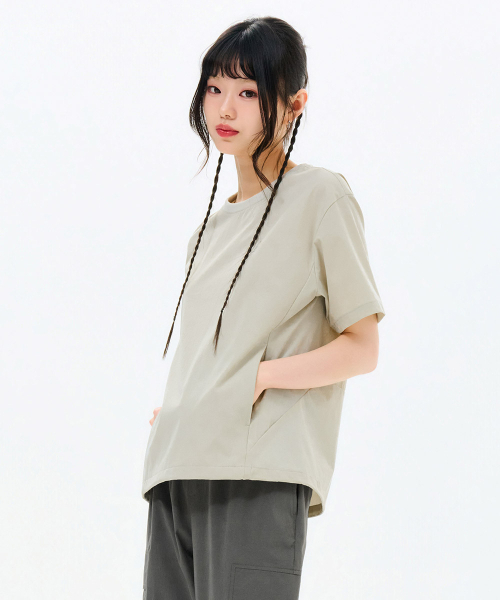 CHASECULT(チェイスカルト)の「共用クールストレッチ半袖Tシャツ-FBRU5826D0M(Tシャツ/カットソー・メンズ・ベージュ・90/95/100/105/110)」の5枚目の写真