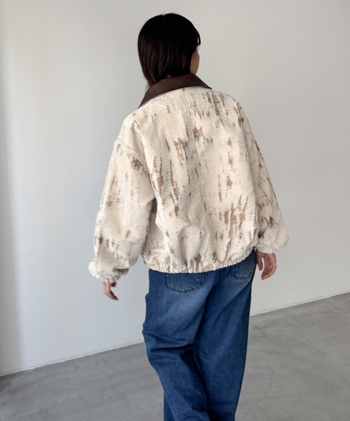 CANAL JEAN(キャナルジーン)の「SUPERTHANKS ダメージジャガードジップブルゾン(ブルゾン・レディース・アイボリー・SMALL)」の16枚目の写真