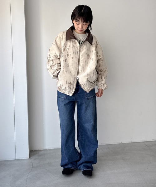 CANAL JEAN(キャナルジーン)の「SUPERTHANKS ダメージジャガードジップブルゾン(ブルゾン・レディース・アイボリー・SMALL)」の18枚目の写真