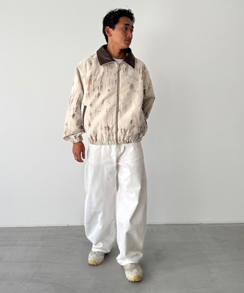 CANAL JEAN(キャナルジーン)の「SUPERTHANKS ダメージジャガードジップブルゾン(ブルゾン・レディース・アイボリー・SMALL)」の4枚目の写真
