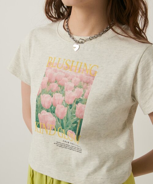 w closet(ダブルクローゼット)の「チューリップT(Tシャツ/カットソー・レディース・オフホワイト/アイボリー/イエロー/ピンク・FREE)」の7枚目の写真