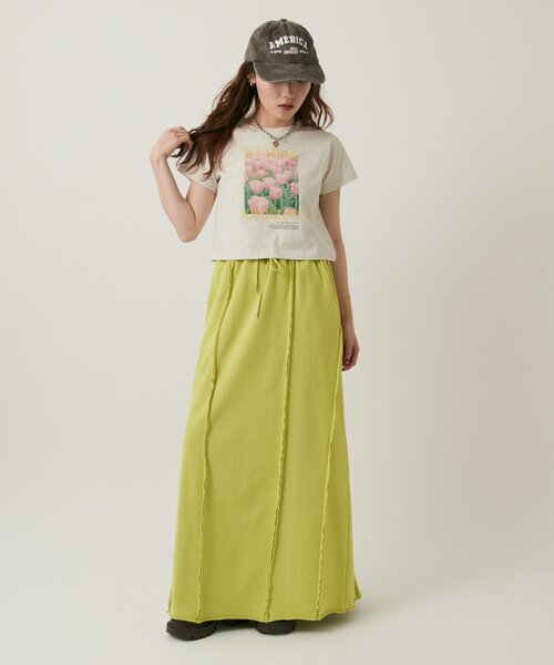 w closet(ダブルクローゼット)の「チューリップT(Tシャツ/カットソー・レディース・オフホワイト/アイボリー/イエロー/ピンク・FREE)」の8枚目の写真