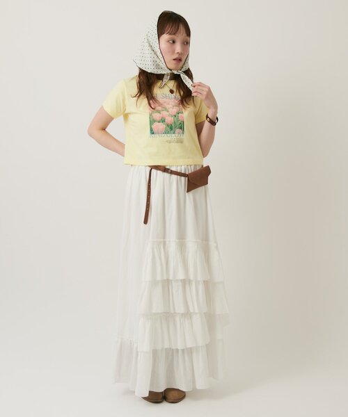 w closet(ダブルクローゼット)の「チューリップT(Tシャツ/カットソー・レディース・オフホワイト/アイボリー/イエロー/ピンク・FREE)」の16枚目の写真