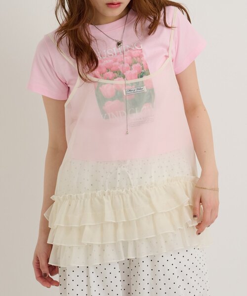 w closet(ダブルクローゼット)の「チューリップT(Tシャツ/カットソー・レディース・オフホワイト/アイボリー/イエロー/ピンク・FREE)」の20枚目の写真