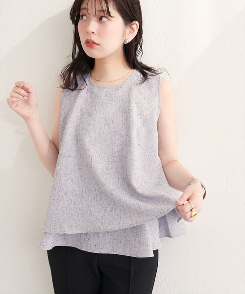 natural couture（ナチュラルクチュール）の「サマーツイードティアードTOPS（シャツ/ブラウス・レディース・ブラック/アイボリー・FREE）」の10枚目の写真