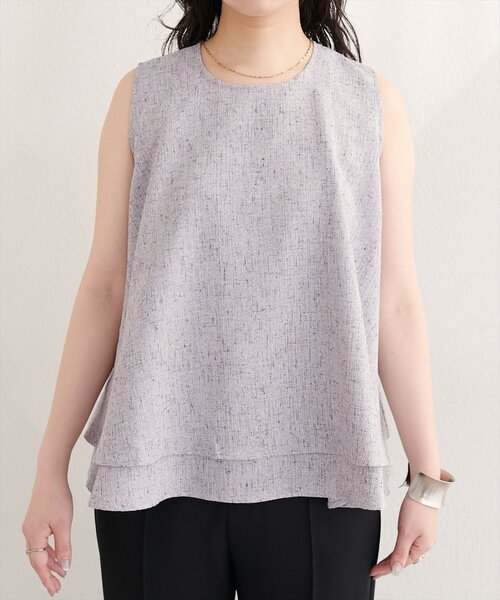 natural couture（ナチュラルクチュール）の「サマーツイードティアードTOPS（シャツ/ブラウス・レディース・ブラック/アイボリー・FREE）」の12枚目の写真