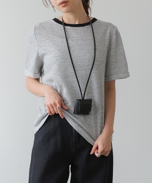 Bab（バブ）の「ピンボーダーＴシャツ（Tシャツ/カットソー・レディース・ホワイト/ブラック/グレー・M）」の4枚目の写真