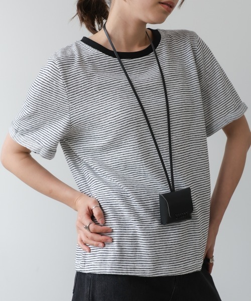Bab（バブ）の「ピンボーダーＴシャツ（Tシャツ/カットソー・レディース・ホワイト/ブラック/グレー・M）」の9枚目の写真