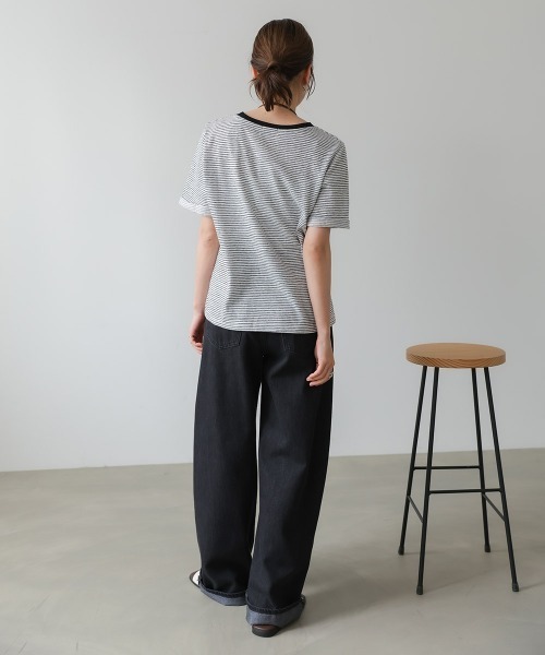 Bab（バブ）の「ピンボーダーＴシャツ（Tシャツ/カットソー・レディース・ホワイト/ブラック/グレー・M）」の10枚目の写真