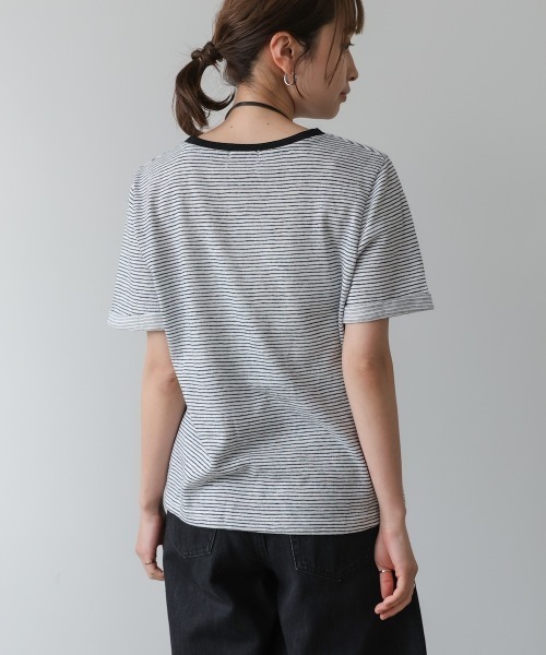 Bab（バブ）の「ピンボーダーＴシャツ（Tシャツ/カットソー・レディース・ホワイト/ブラック/グレー・M）」の11枚目の写真