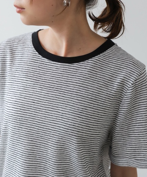 Bab（バブ）の「ピンボーダーＴシャツ（Tシャツ/カットソー・レディース・ホワイト/ブラック/グレー・M）」の12枚目の写真